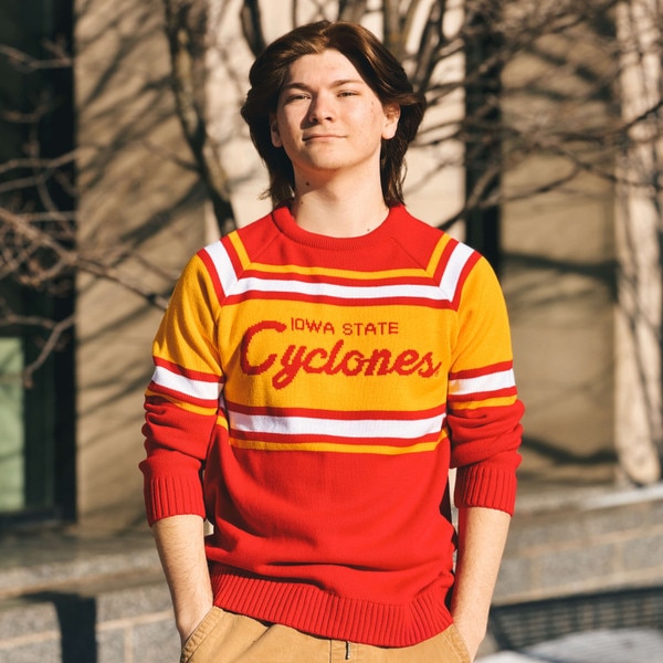 Charlie Hustle Iowa State Cardinal Striped Knit Sweater